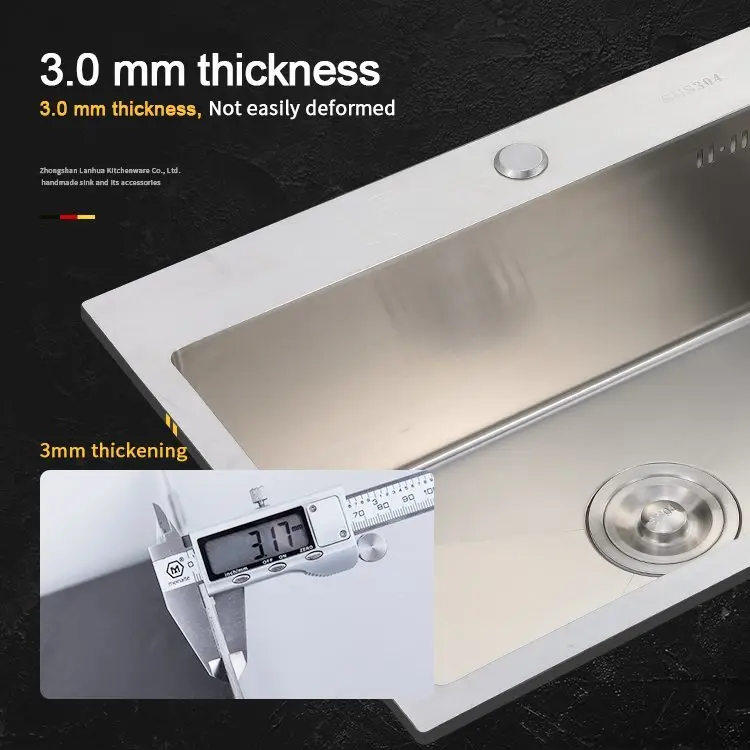 Holmine Customization high quality handmade Double Bowl 304 Stainless Steel Kitchen Sink for kitchen