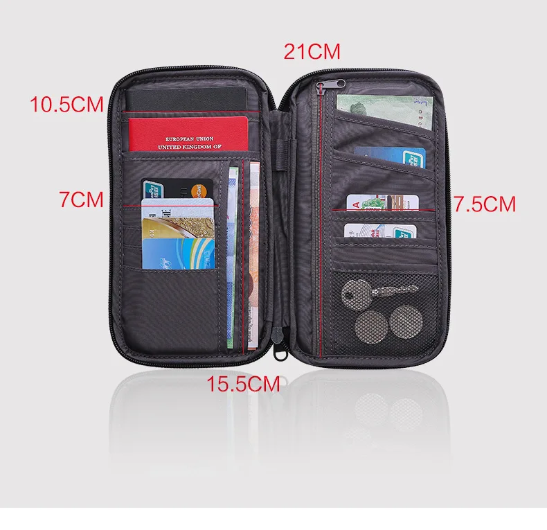 customized made  Multifunction travel wallet passport cover documents credit card holder