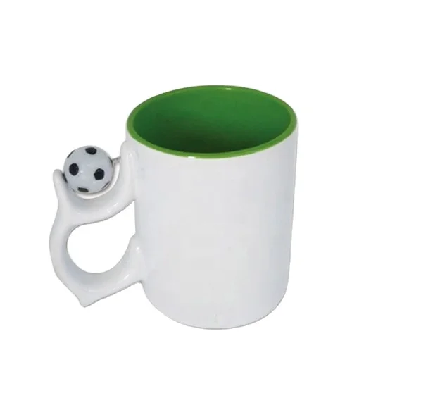 11oz Plain White Sublimation Ceramic Mug Custom Design DIY Logo Football Handle Ceramic Coffee Mugs