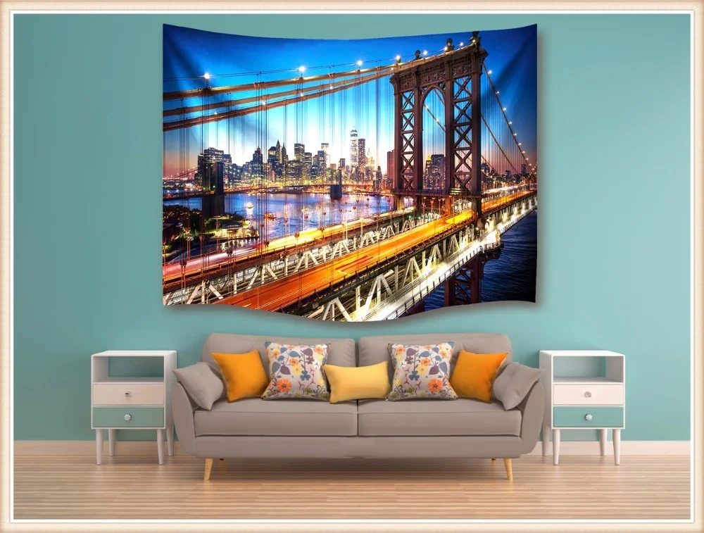 Unique Design digital printing polyester chinese tapestry wall hangings