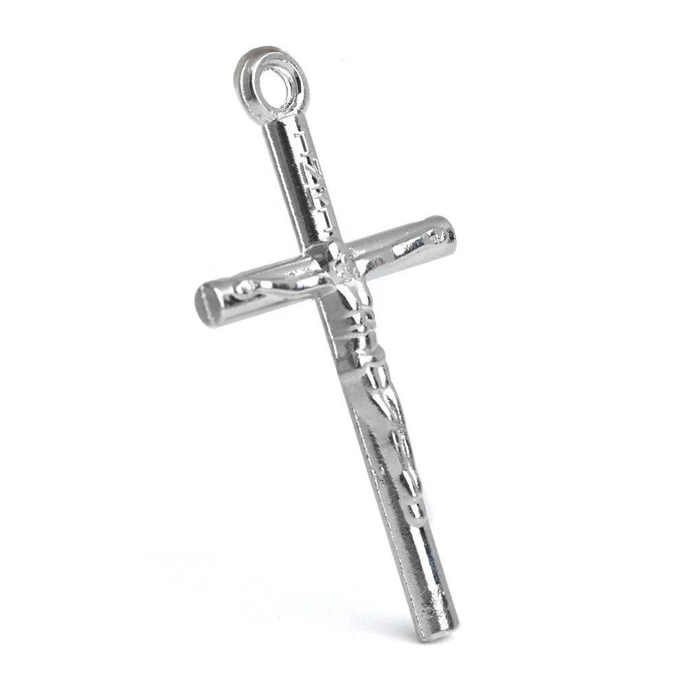 Catholic Silver Crucifix 38*20mm Cross Rosary Accessories