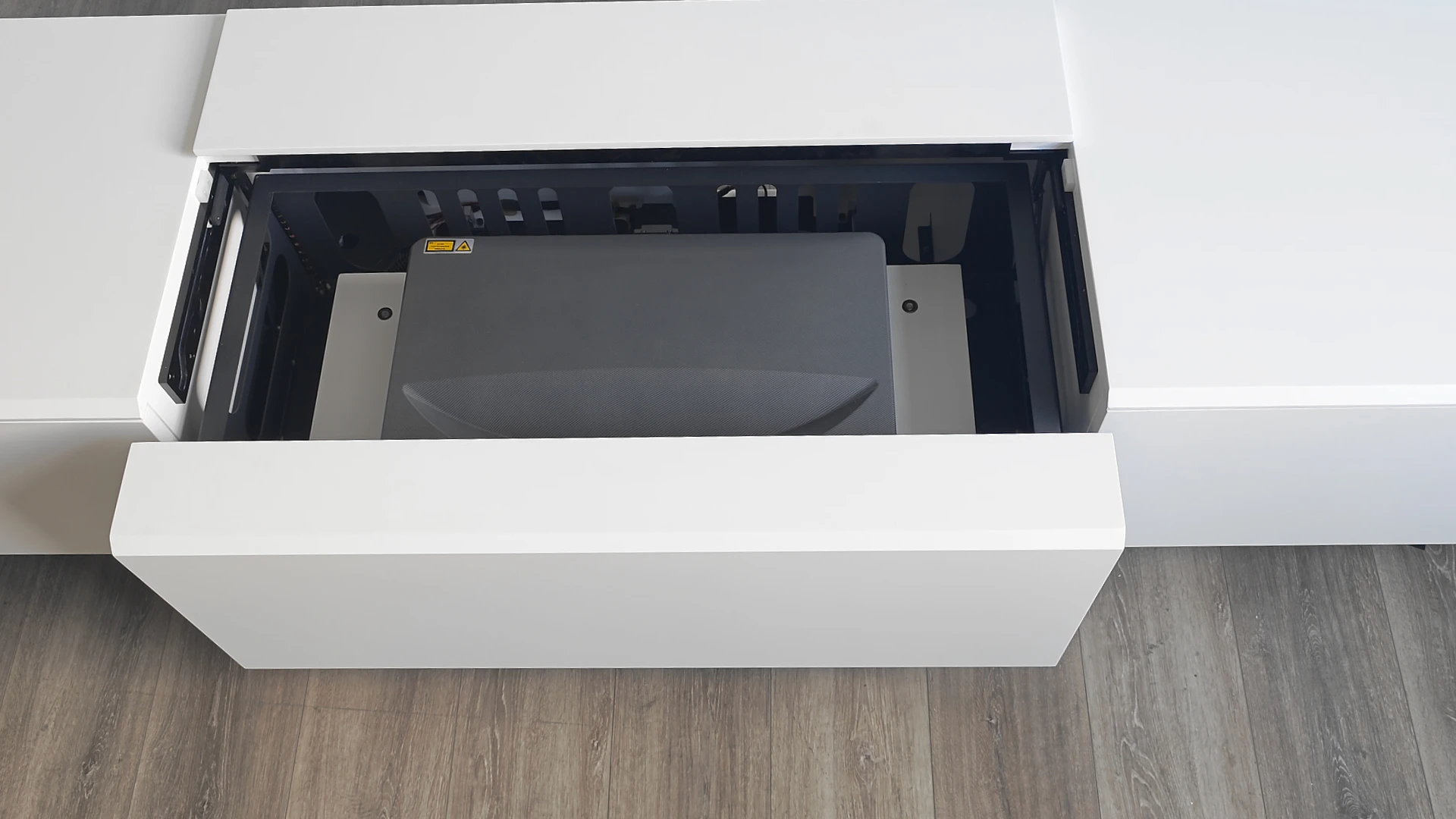 PerfecTisan motorised laser TV cabinet for ultra short projector integrated cabinet home cinema theatre cabinets white