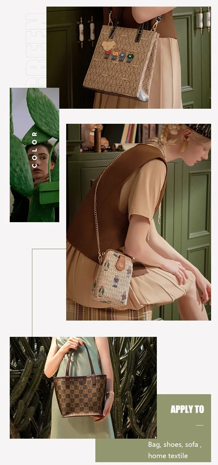 wholesale floral printed synthetic leather fabric pu designer pvc imitation leather fabric for making bags