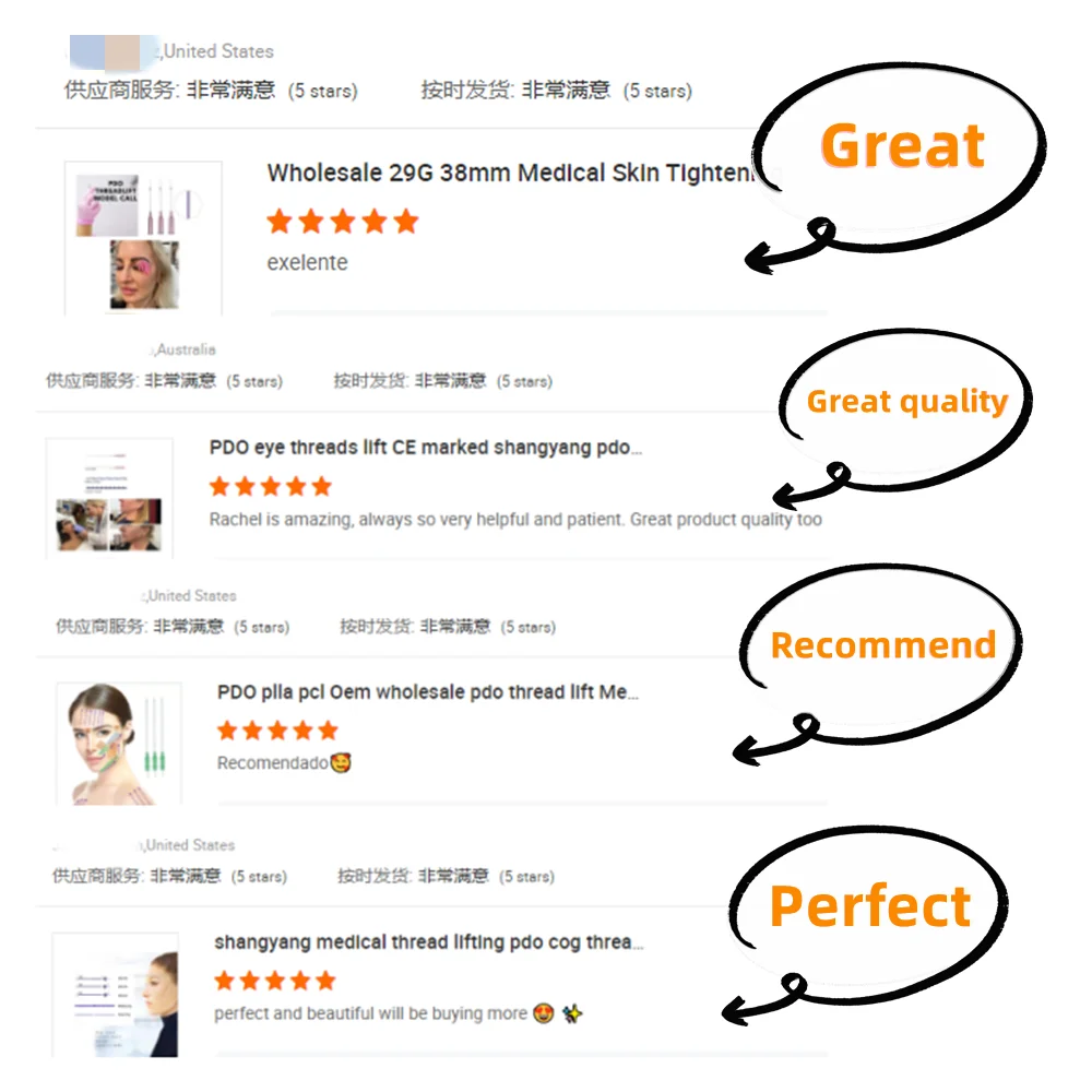 v lifting 4d barb cog 25g 38mm v face shaping skin lifting medical suture pdo threads