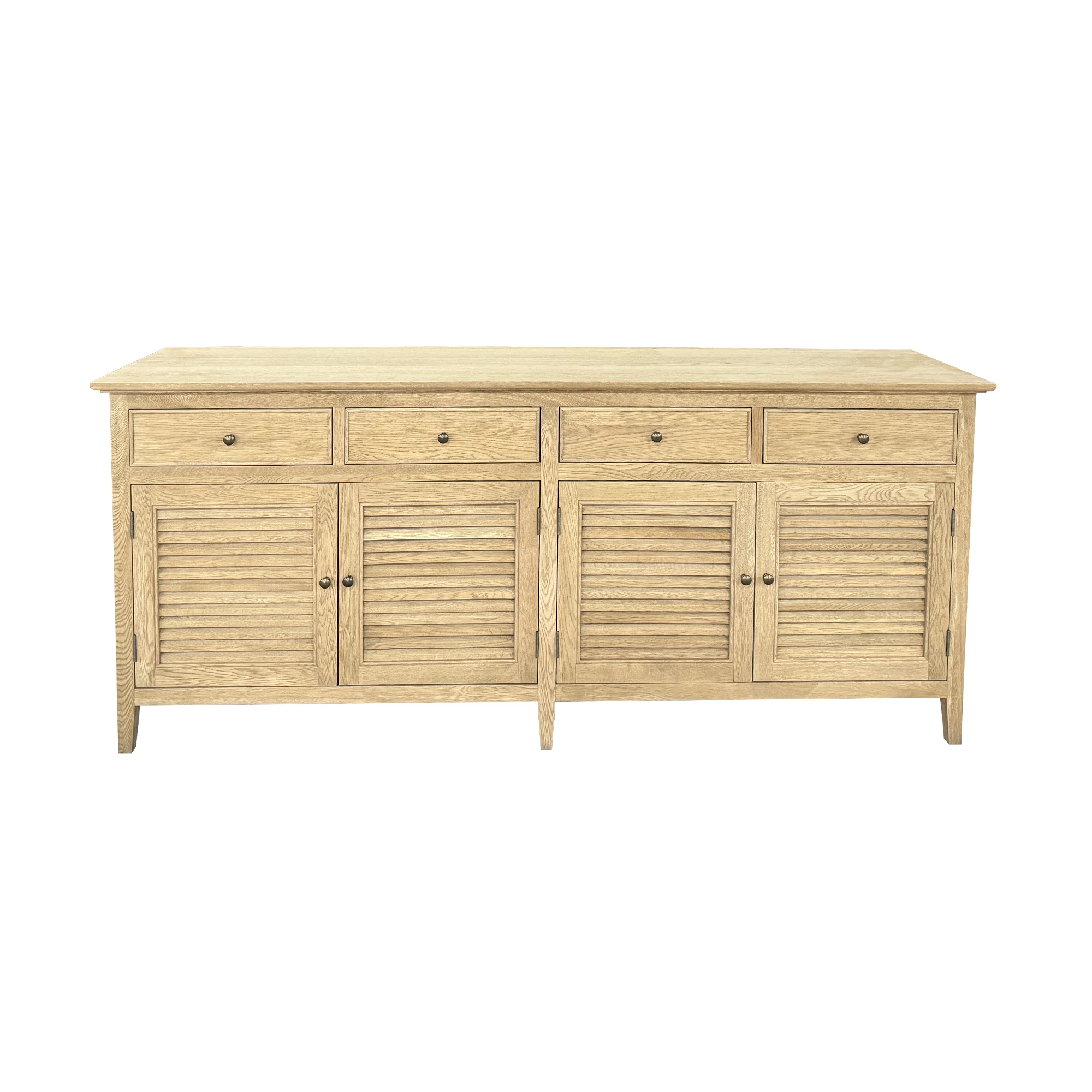 HL634 French Style High-quality Dining Furniture Natural Solid Oak 4 Drawer Storage Wooden Sideboard Buffet Cabinets