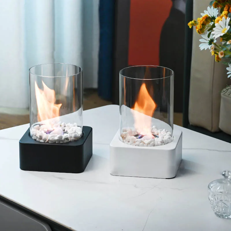 Outdoor/Indoor Modern Design Desktop Fireplace Tabletop Fire Pit Ethanol Fireplace