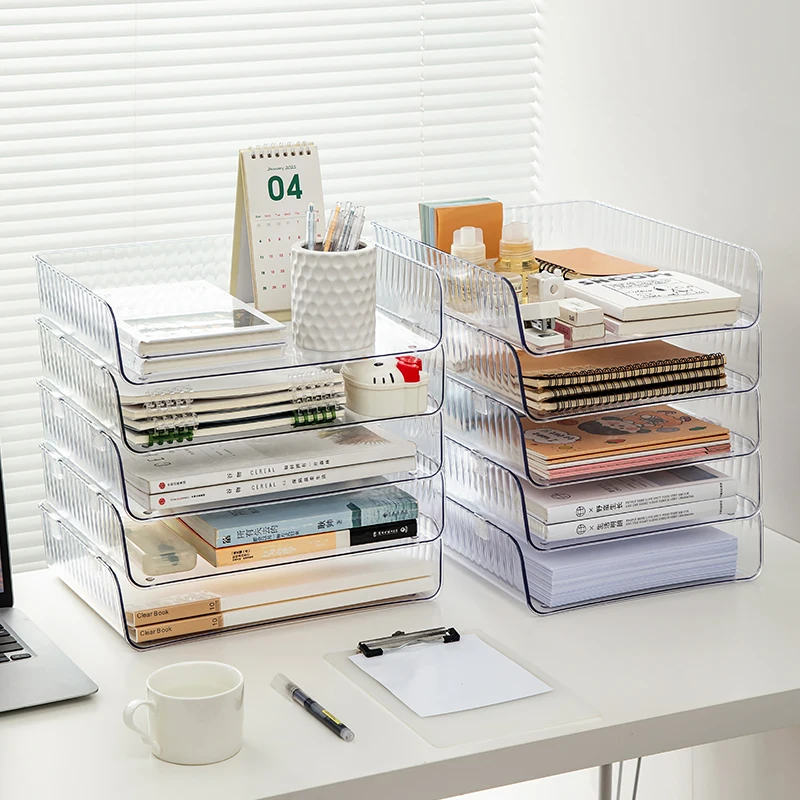 Office Supplies Document File Storage Rack Shelf Student A4 Paper Book Shelf Multi-layer Storage Shelf Desktop Organizer