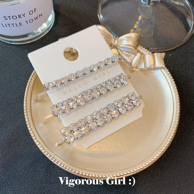 Barlaycs 2021 Design Bling Crystal Rhinestone Bobby Pin Barrette Hair Clips Set for Women Girls Hairpin Table Legs