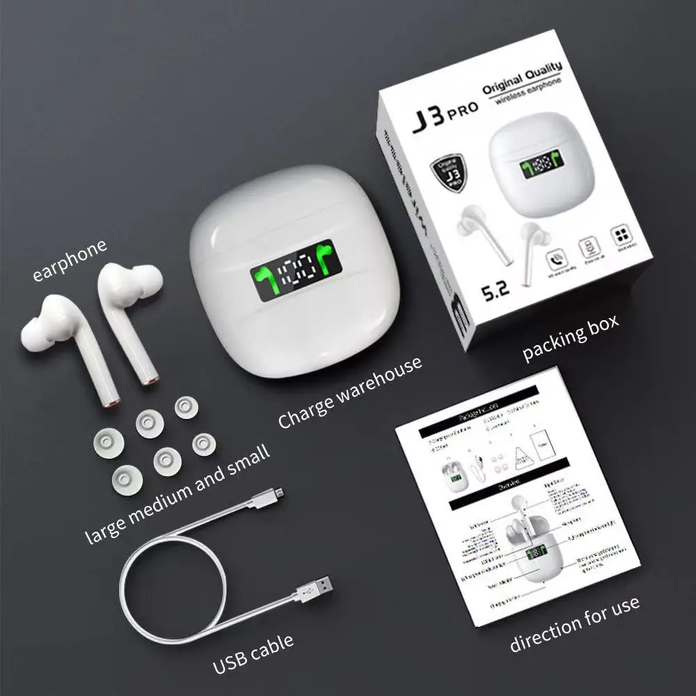 Беспроводные автомобильные наушники J3 pro TWS BT5.2, фирменная гарнитура для бытовой электроники