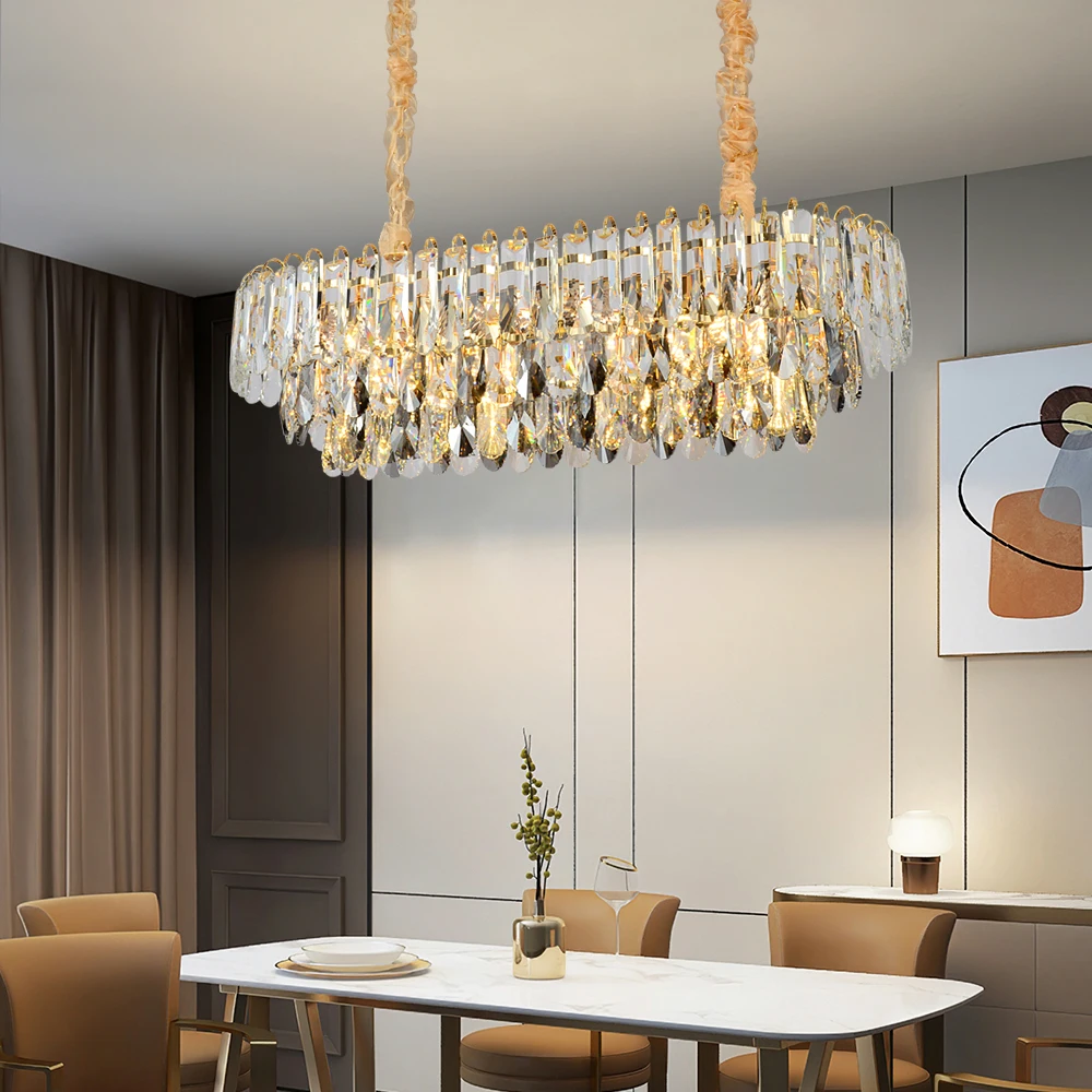 Wholesale hotel wedding decorate living room large gold big pendant ceiling home modern luxury crystal hanging light chandelier