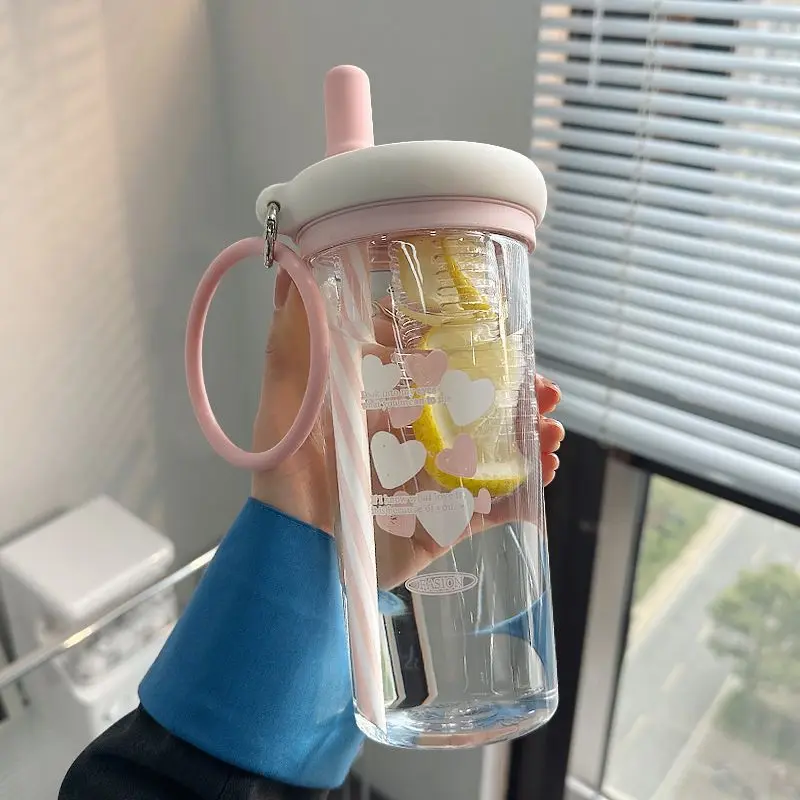 Portable Large-Capacity Luxury Water Bottle Sport Travel Tumbler Tea Plastic Cup With Tea Infuser Filter