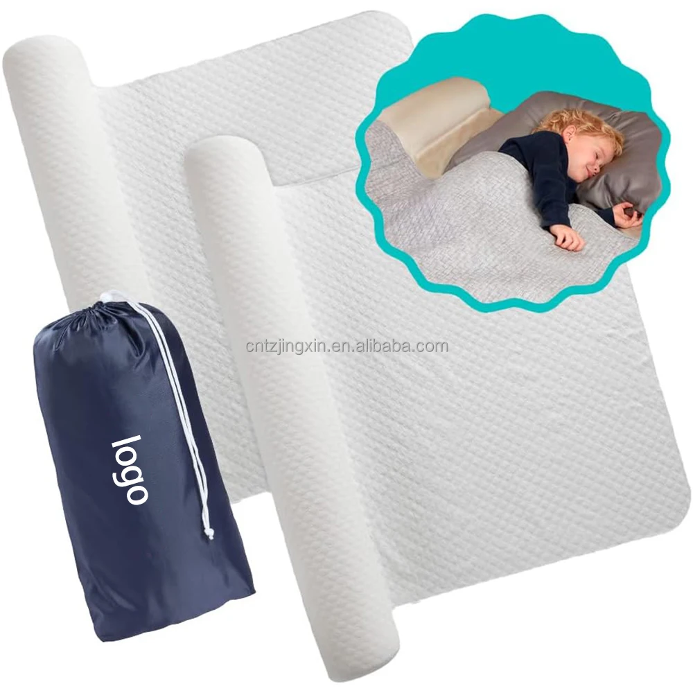 Factory Custom Portable Toddler Inflatable Bed Rails Blow up Travel Bumpers with safety flaps for Hotel Bedrooms Vacations