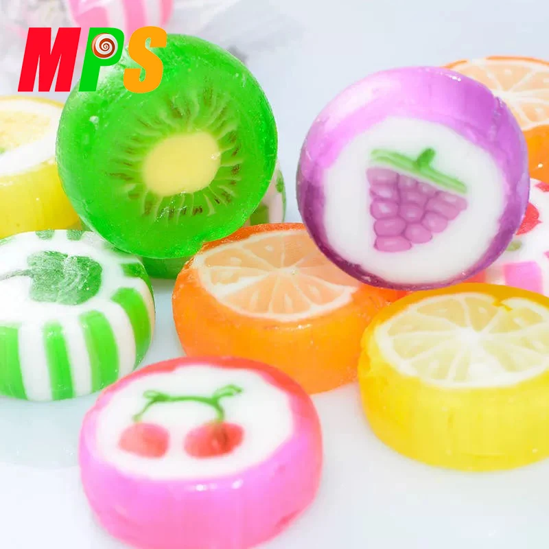 Индивидуальные разноцветные фруктовые жесткие конфеты в форме таблетки