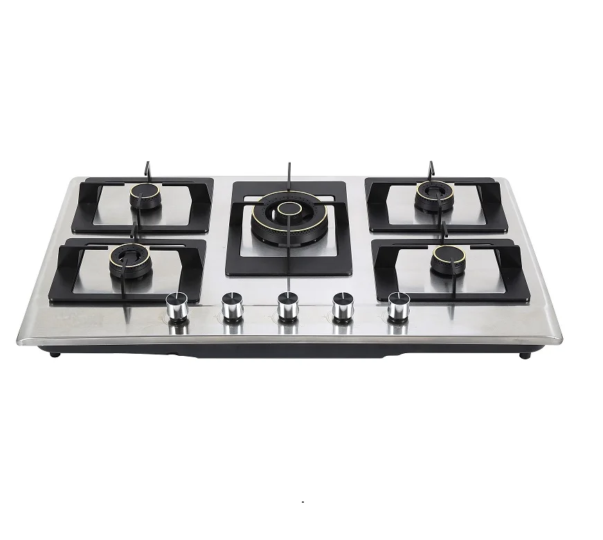 Hot-sale Stainless Steel  Gas Stove Built-in 5 Burners Gas Hob