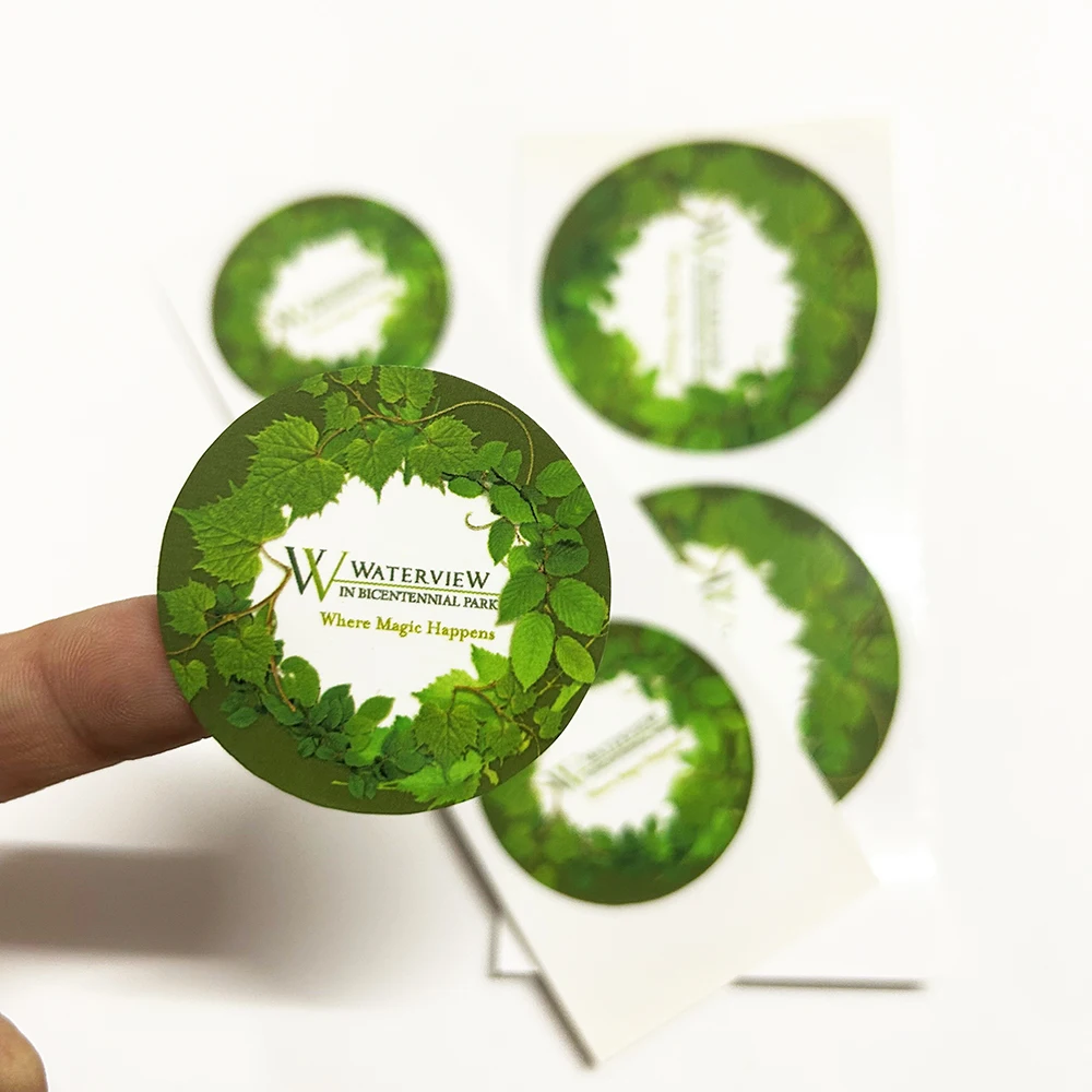 label maker custom printing roll clear circle hot stamping gold foil sticker