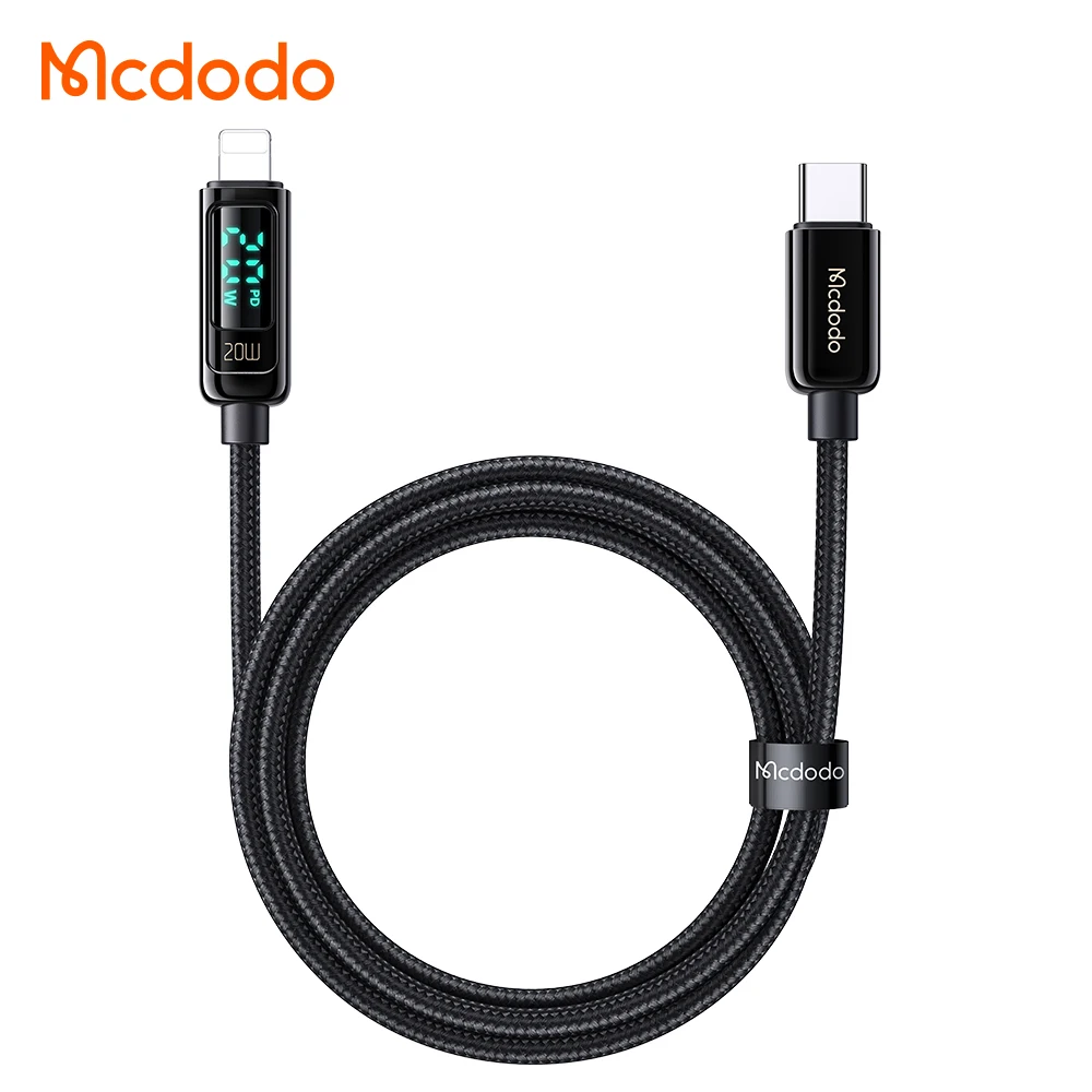 Кабель Mcdodo из цинкового сплава для передачи данных, цифровой дисплей, зарядное устройство для мобильного телефона, кабель типа C, быстрая зарядка для Iphone Android
