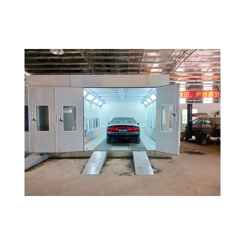 Hot Sale Different Color 15KW Eps Or Rock Wool Wall Panel Diesel Heating Spray Booth For Car Repair for Baking