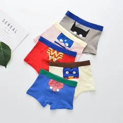 Качественное хлопковое детское нижнее белье, комплект из 5 предметов с милым супергероем, детское нижнее белье для мальчиков