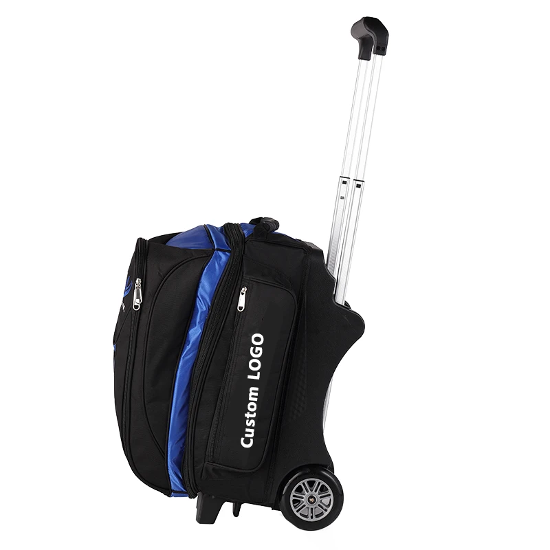 Factory direct Custom bowling bags Sports Functional 2 Ball Trolley Bowling Ball Bag with Wheels