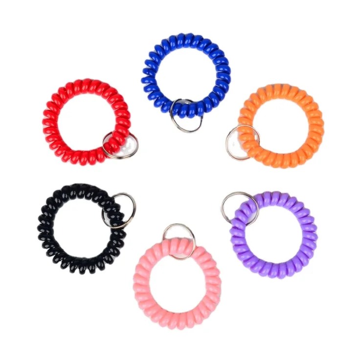 
Crossover thermosyphon key ring elastic key chain mobile phone rope spring fall prevention Bracelet hair ring 
