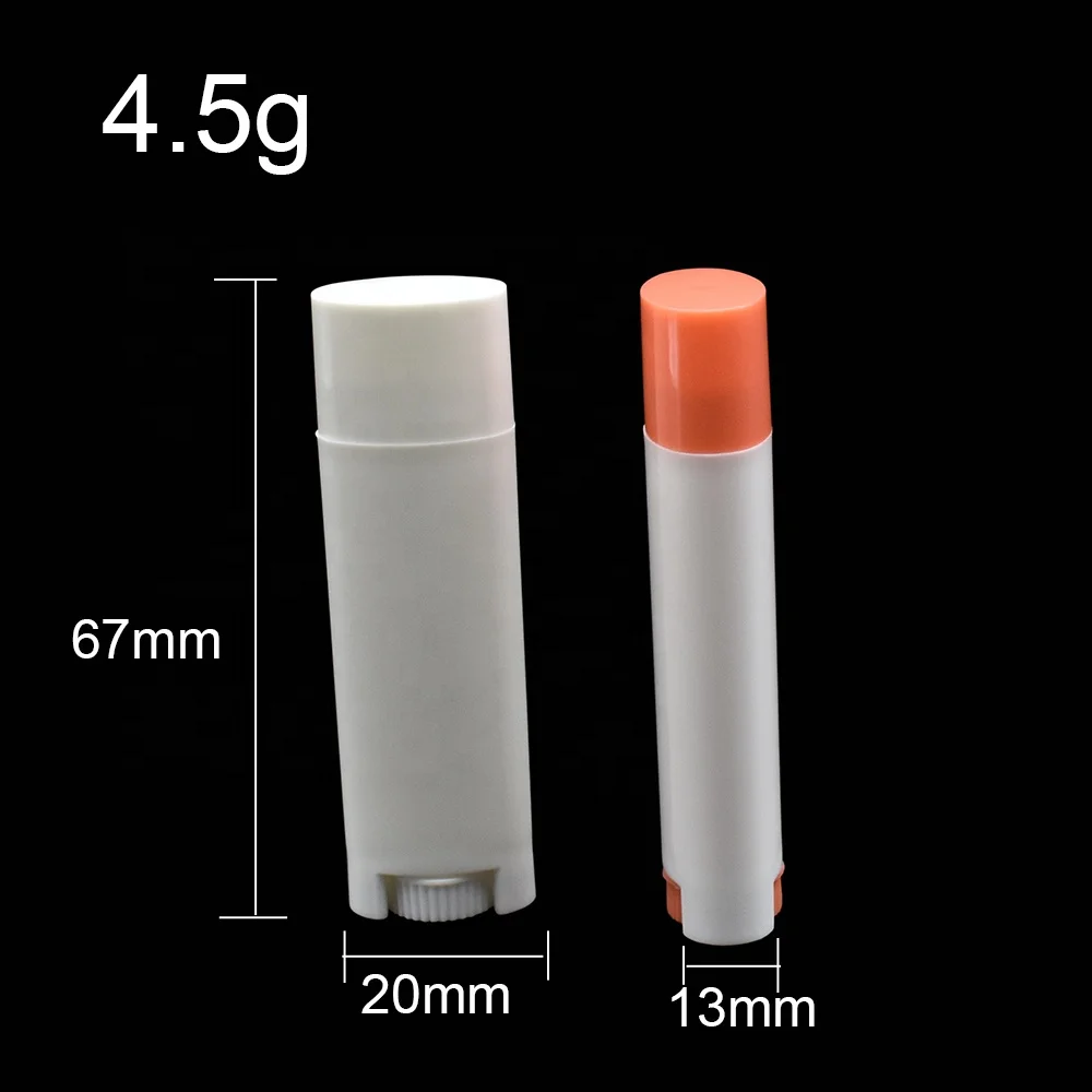 Empty Plastic Lipstick Lip Balm Tube Container 4.5g Oval PP Cosmetic Packaging Tube White Black Rose Red Blue clear