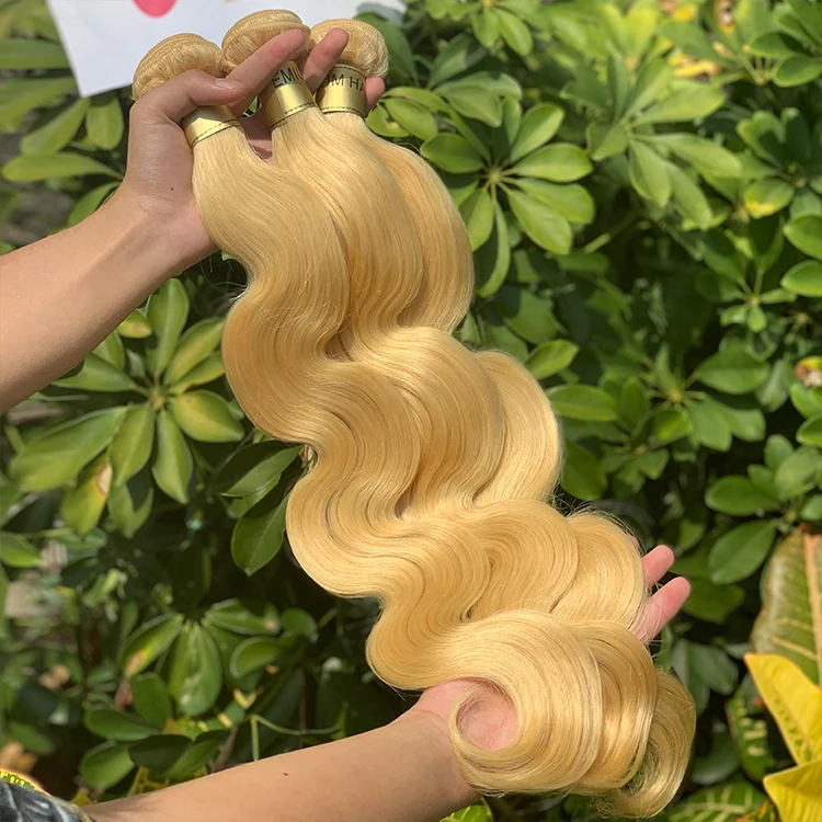 2023 one donor virgin cuticle aligned hair bundles 40 inch blonde hair extensions 613 blonde human hair weave vendor