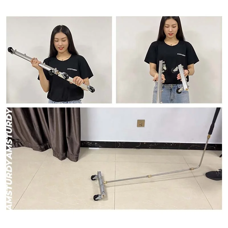 AMSTURDY WB39 sweeping silicone telescopic water flow brush extendable undercarriage cleaner water broom