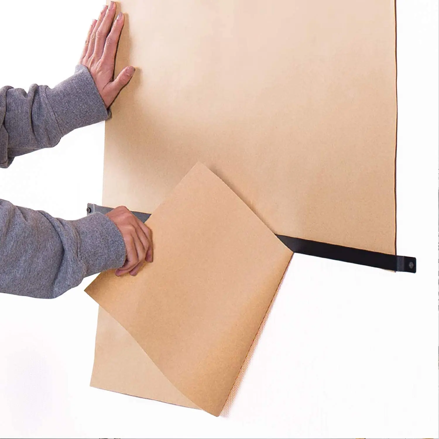 Special Design Metal Black Paper Roll Holder & Dispenser Wall Hanging Decoration for Cafe, Artist Studio, Office, Living Room