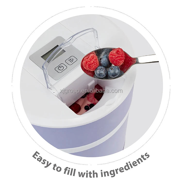 Portable Hard Ice Cream Maker Home Mini Ice Cream Machine Electric 12 Round Automatic Household Digital Timer Snowmake Ice Creem