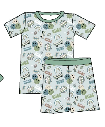 Zs16 smile bubs  print boys summer clothing sets