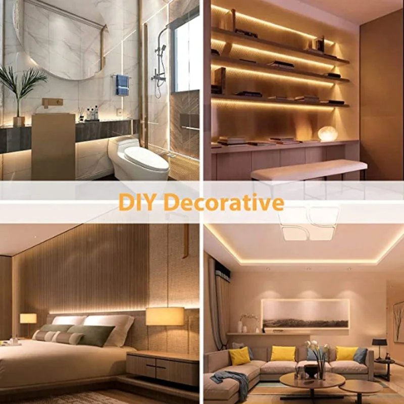 LED Neon Lights 12V Warm White Dimmable LED Strip Lights 5m Waterproof LED Neon Flex  Silicone 3000K Neon LED Strip for Indoor O