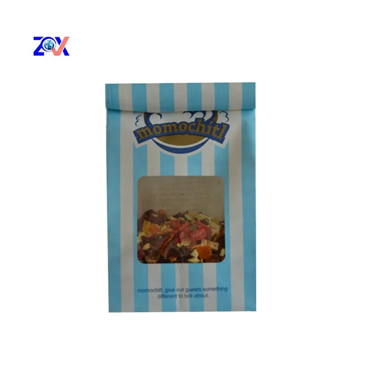 Wholesale Food Grade Heat Sealable Snack Packaging Custom Logo Printed Paper Popcorn Bags with tin tie
