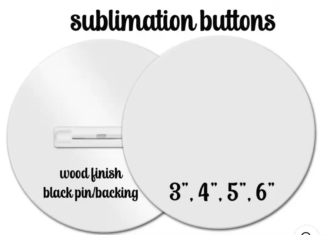 FastSub MDF Custom 3/4/5/6 Inch Round Sublimation Botton Name Pin Badges Waiter ID Name Tag