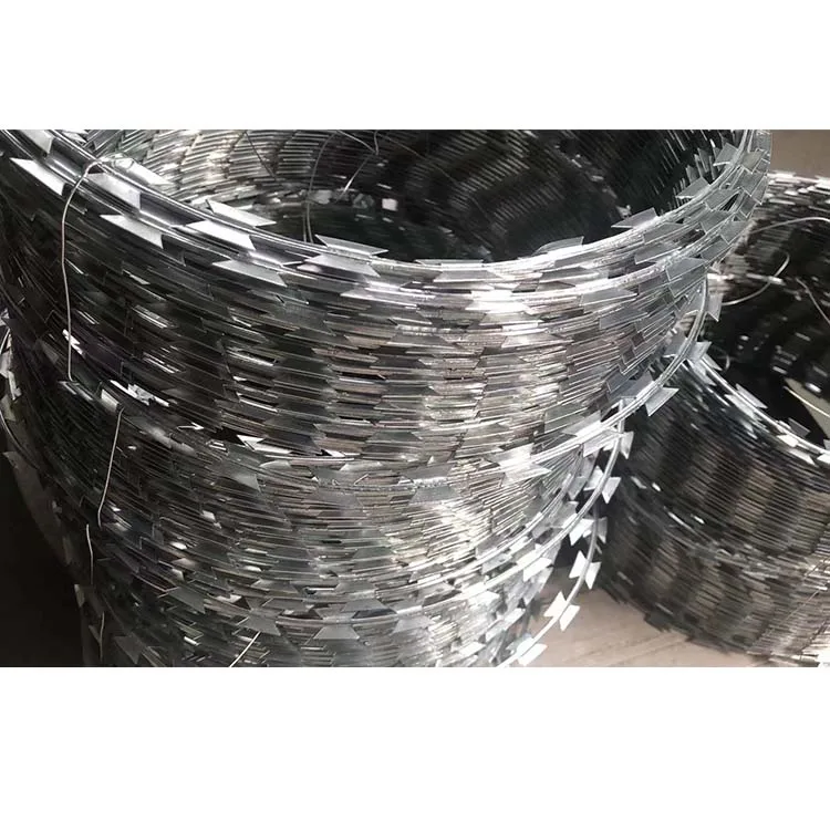 Offer Concertina Hot Dipped Galvanized And Stainless Steel Barbed  Razor Wire  And Cross Steel Wire From China Green Silver