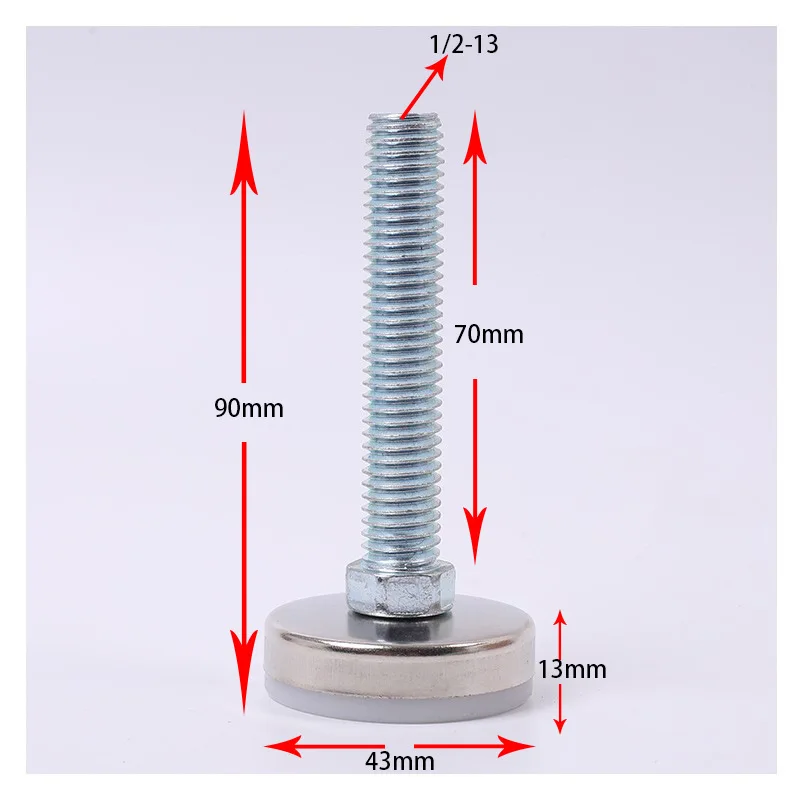 Base 25mm M8  Leveling Feet Kitchen Cabinet PP Height Black  Plastic Swivel coffee table foot furniture legs