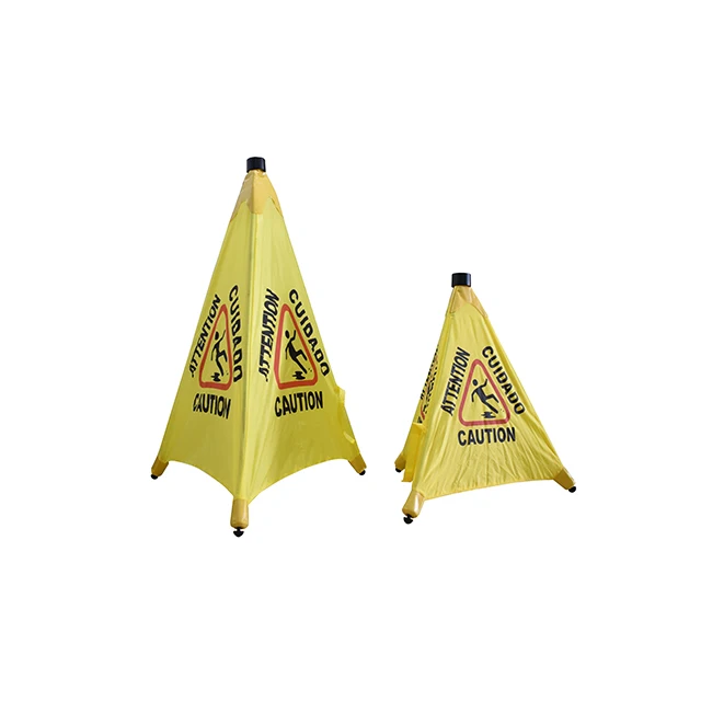 Children at Play Weighted Pop Up yellow Safety Cone Sign With Reflective Tape