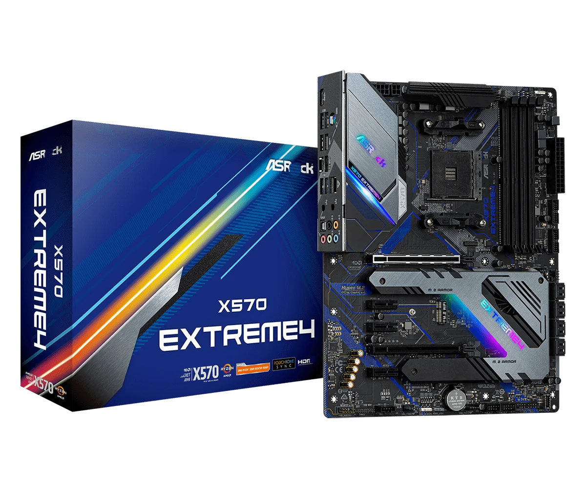 AS Rock PC Computer parts motherboard X570 Extreme4 AM4 Socket 2000 3000 4000 G-Series 5000 and 5000 G-Series Desktop Processor