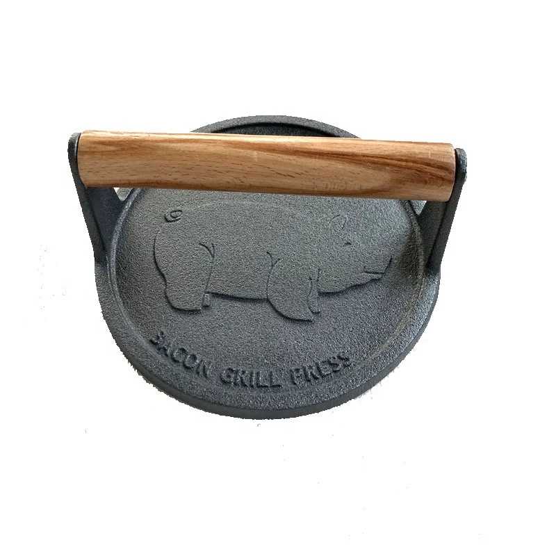 Пользовательский чугунный пресс для мяса бургеров и стейков бекона