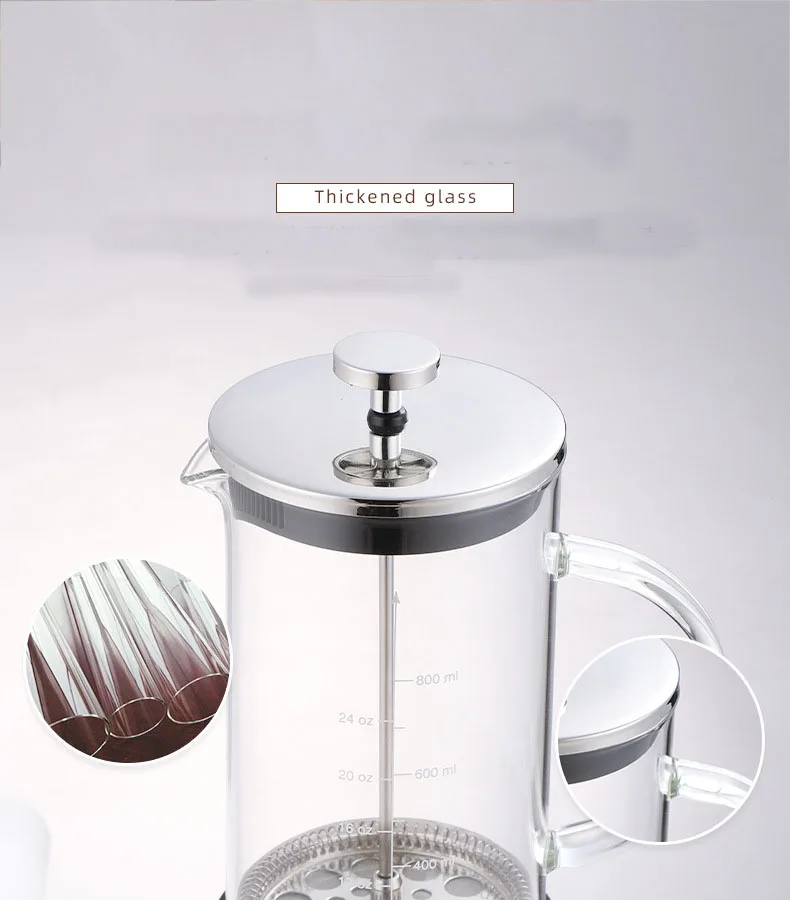 Wholesale  Glass French Press with Food Grade Plastic bottom