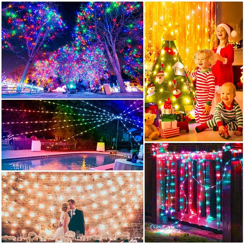 LED String Lights 8 Modes Plug In Fairy String Light Indoor Outdoor Wedding Party Decoration Lamp With Remote Control