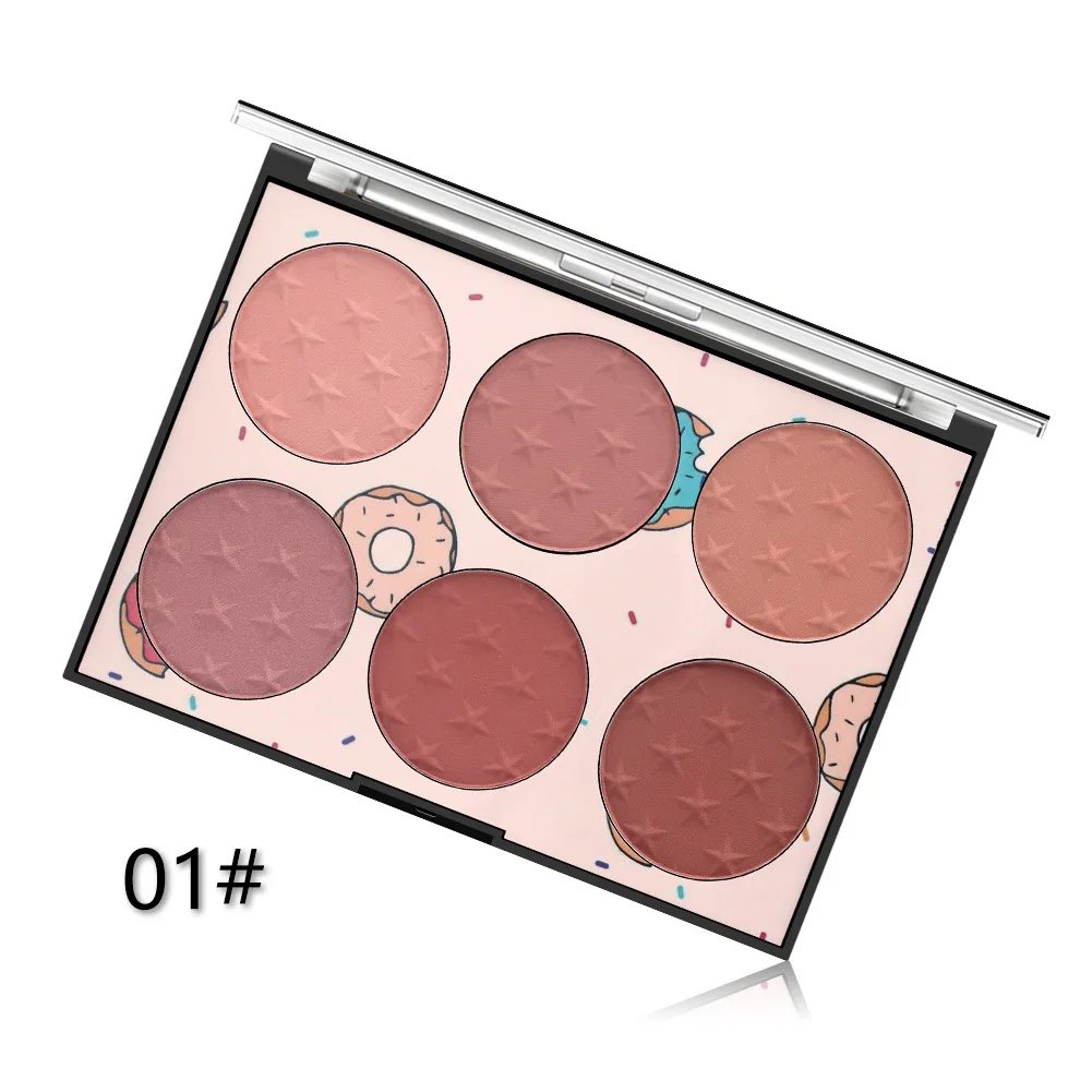 OEM ODM MISS ROSE Румяна шести цветов натуральные Прочные прозрачные для окон красные щеки фирменная торговая марка