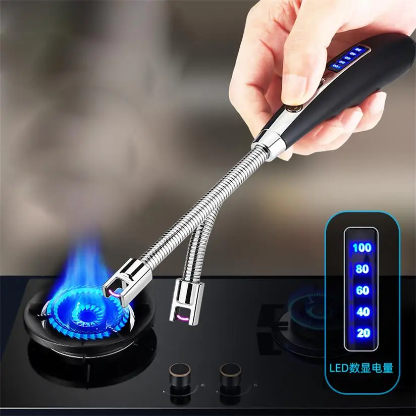 Cheap Price Long Stick Flexible Plasma Candle Lighter Electric BBQ Lighter Custom USB Arc Kitchen Fire Outdoor Camping Lighter