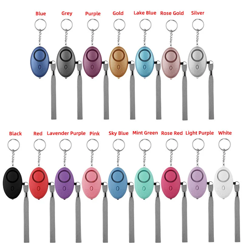 Wholesale 140db Siren Song Security Keychain Round Police Approved Electronic Reminder Personal Alarm for Night Worker Girls