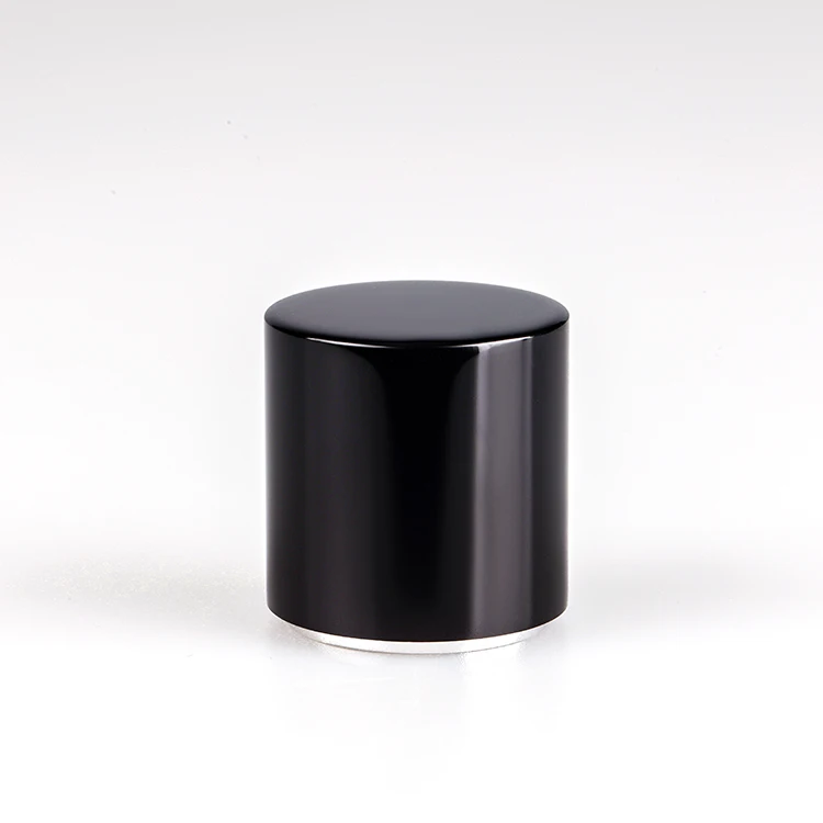 High Quality Fea 13Mm Black Magnetic Metal Perfume Cap With Collar For Cosmetic Packaging