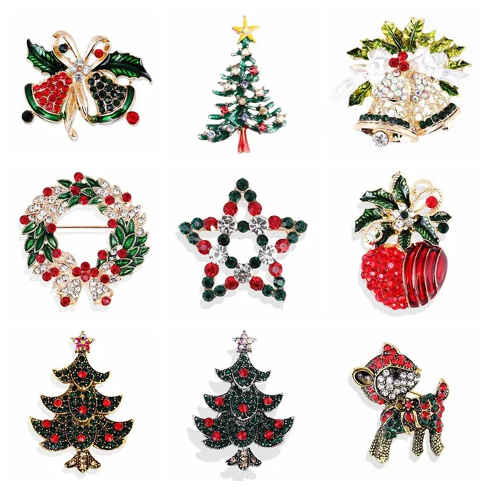 Wholesale New Fashion Rhinestone Crystal Jewelry Christmas Tree Brooch
