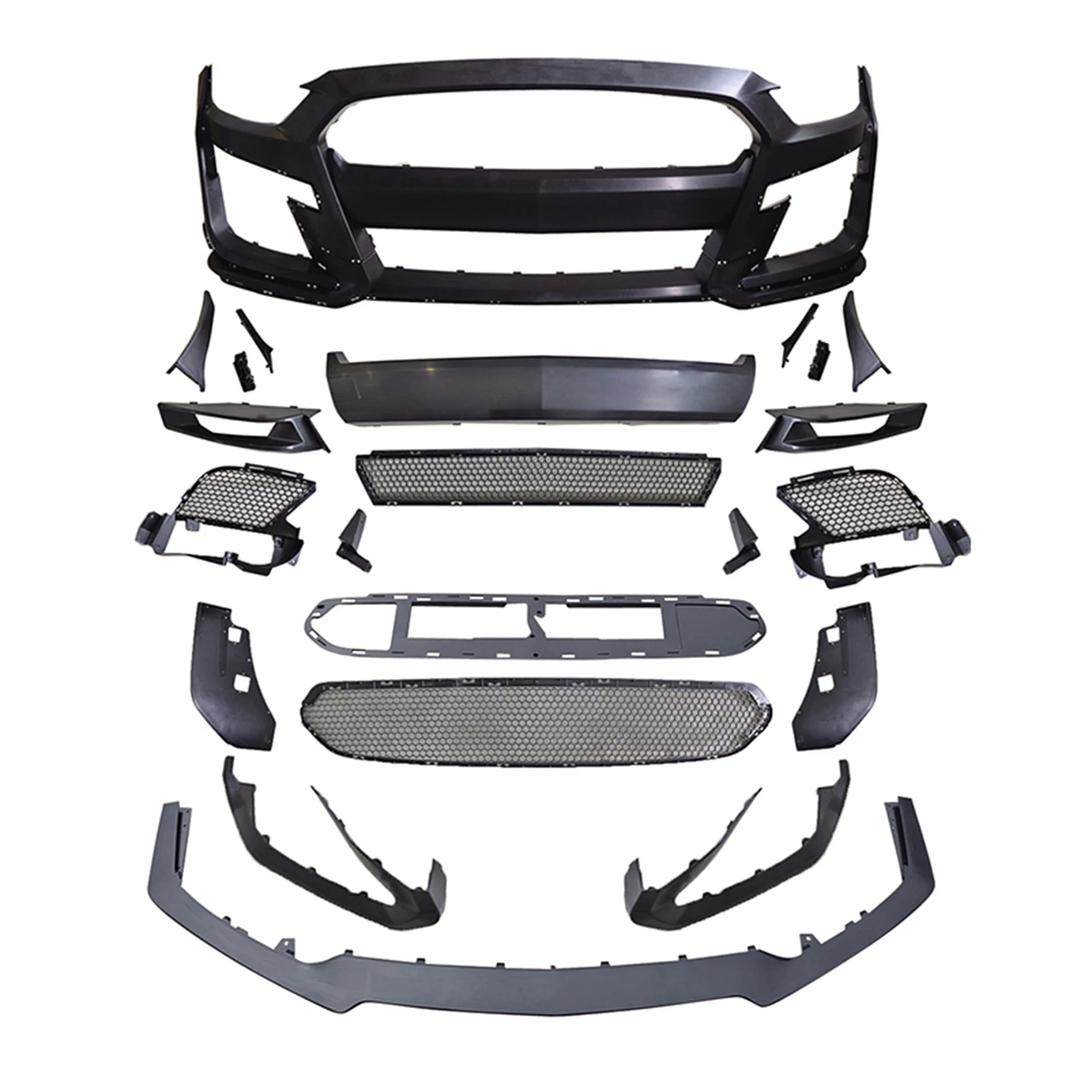 GT500 Style Shelby Car Bumper Body Kit Front Bumper Lip Grille For Mustang 2015-2017