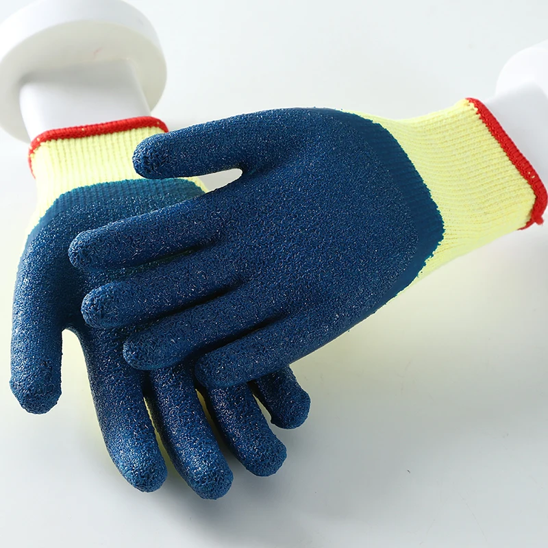 Top Sale Cotton Shell 10 Gauge Crinkle Gloves Latex Coated Working Gloves For Industry