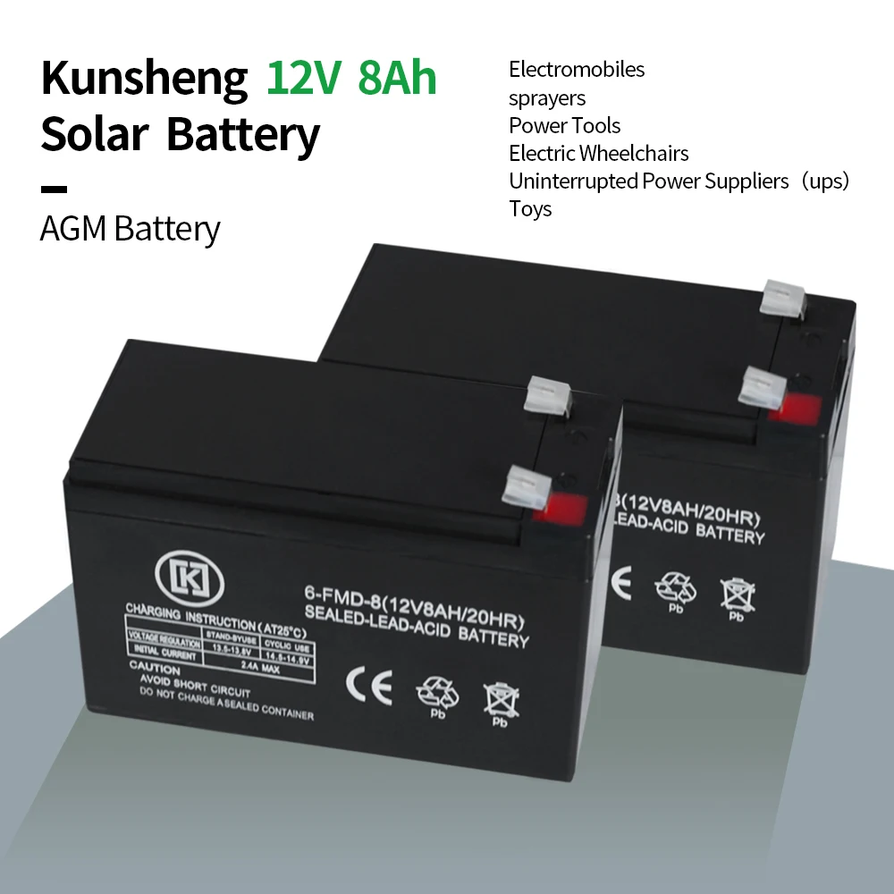 Agm Deep Cycle Ups Battery 12V Rechargeable 12v 8ah 12v 12ah 12v 7ah Sealed Sealed Lead Acid Batteries Sprayer Battery