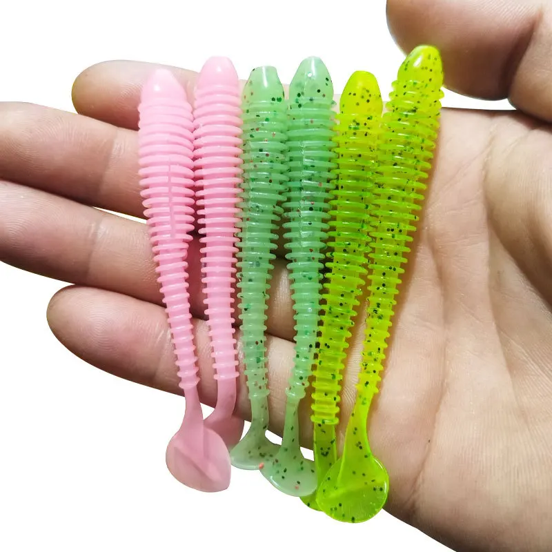 Wholesale Custom 9cm 2g Soft PVC Paddle Tail Swimbait Impact Ring Shad Insect Bait for Bass Fishing in Rivers and Ocean Boats