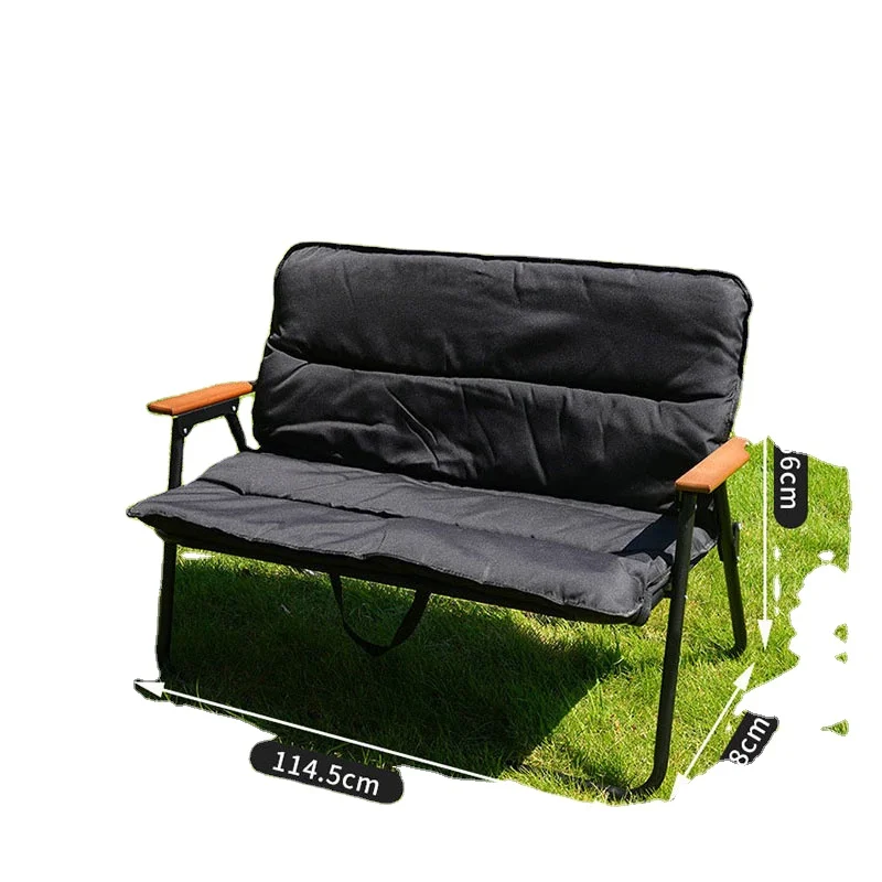 Outdoor camping folding chair portable beach lounge with cushion Multifunctional leisure backrest fishing